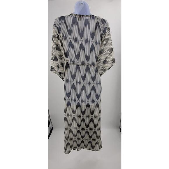 Club Z Collection women's cover up black Size Large beachy resort wear maxi - Picture 2 of 7